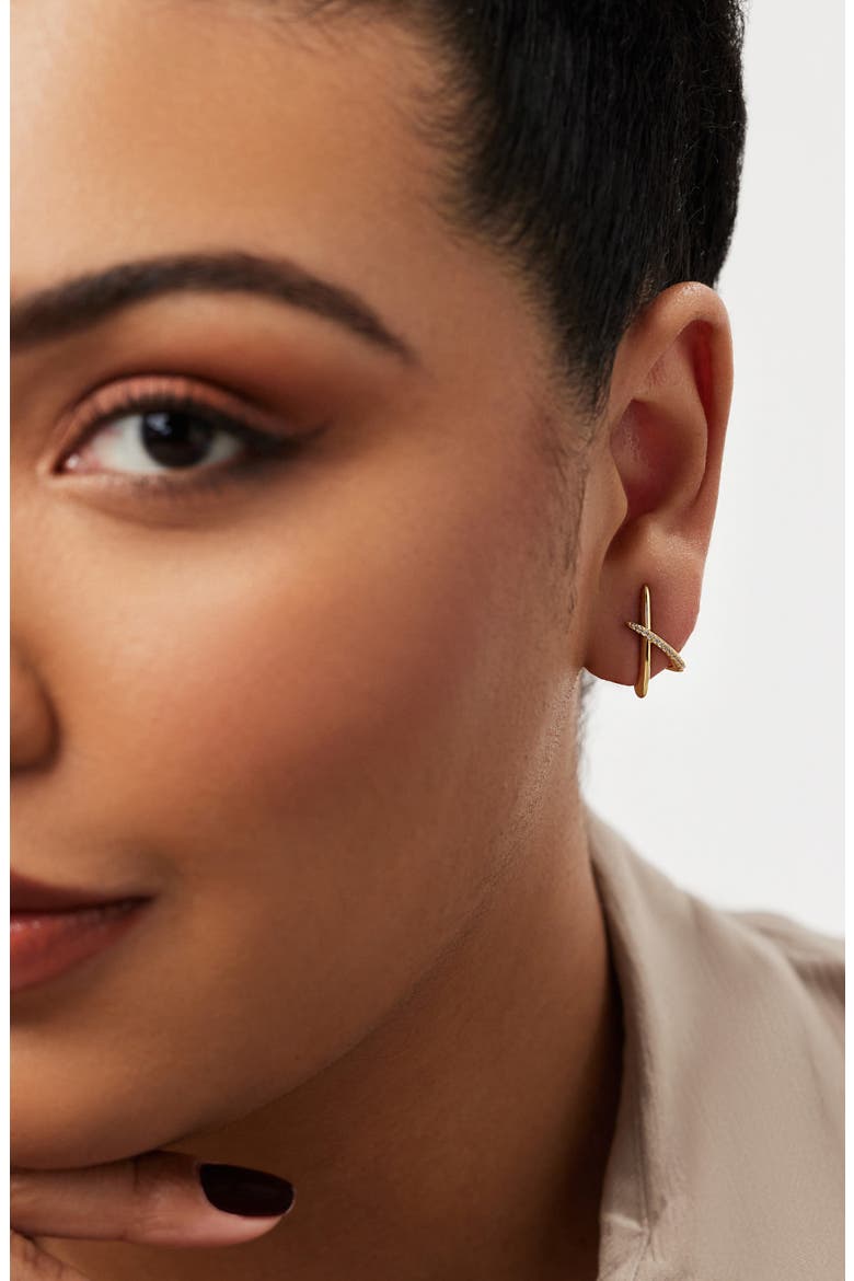 Sloane Crisscross Stud Earrings, Alternate, color, GOLD