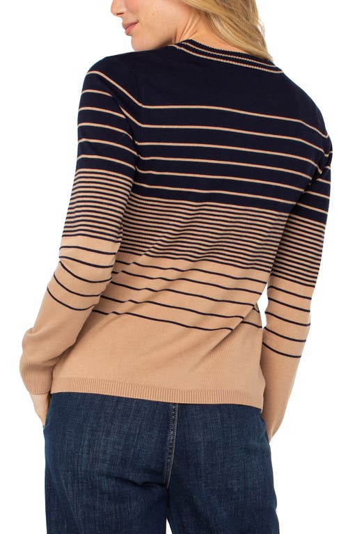 Liverpool Los Angeles Stripe Crewneck Sweater In Multi