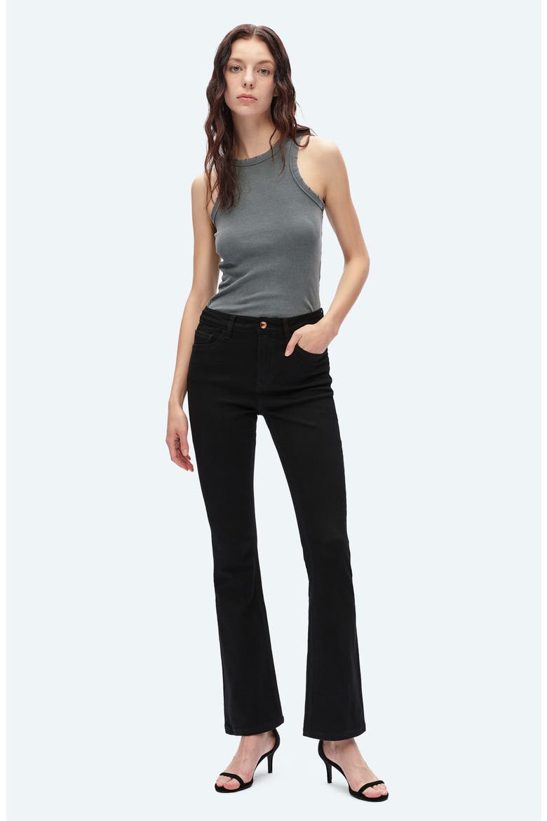 High Waist Bootcut Jeans, Alternate, color, SOLID BLACK