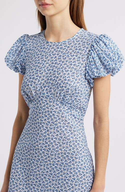 Shop Doen Dôen Romina Floral Organic Cotton Maxi Dress In Cornflower Hillside Bloom