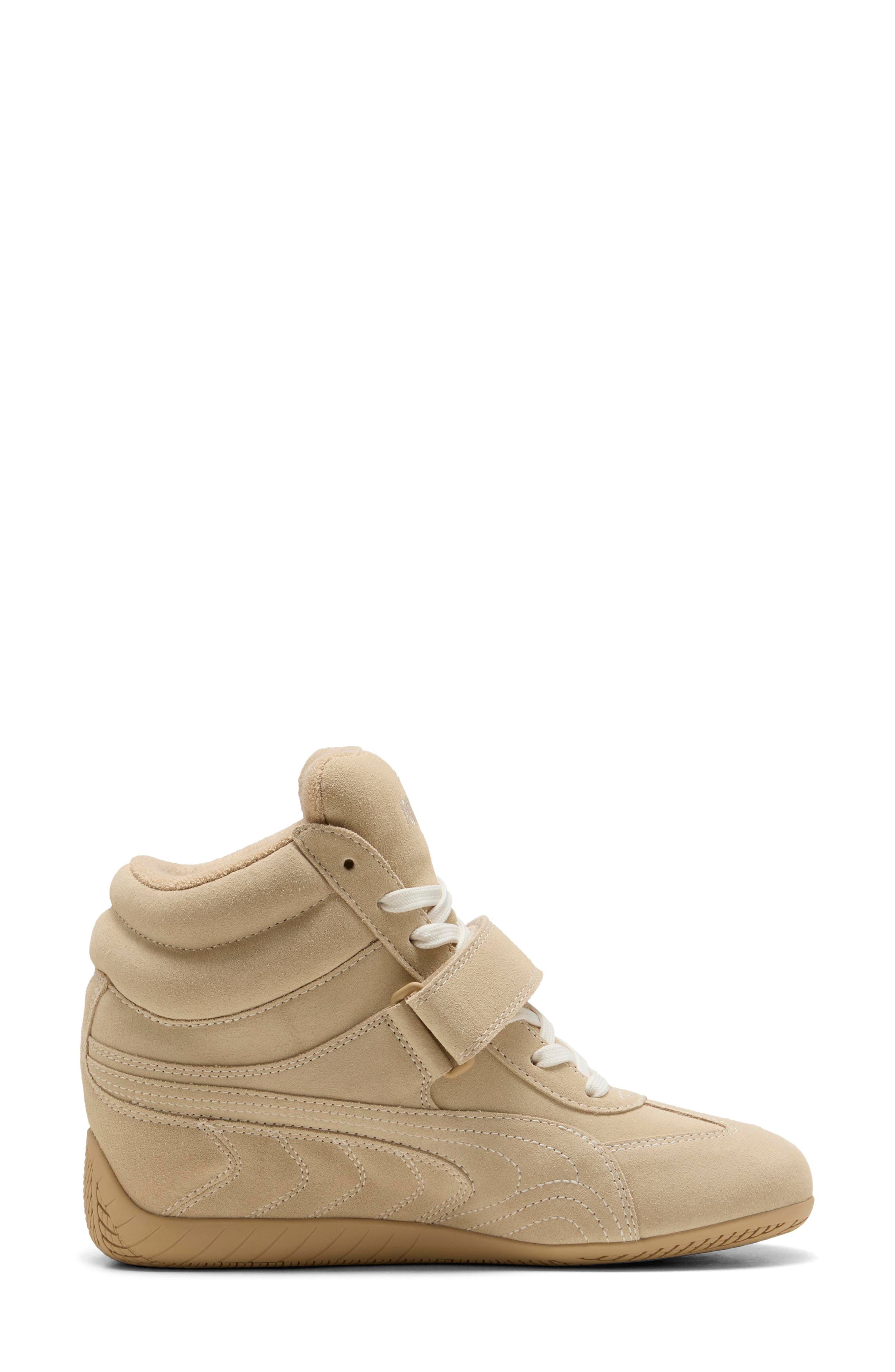 Speedcat Wedge Sneaker, Alternate, color, SAND DUNE/ ALPINE SNOW