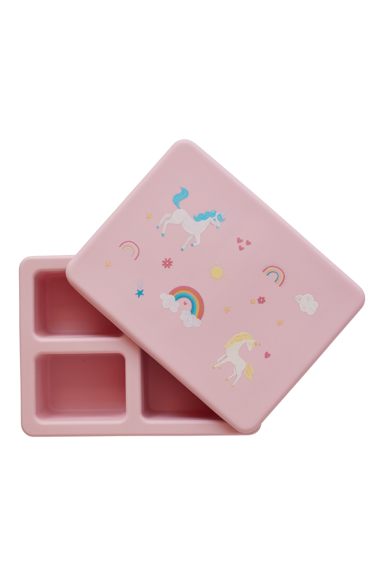 Silicone Mini  Bento Box, Main, color, Unicorn Bubbllegum Pink