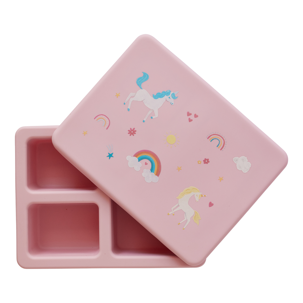 Austin Baby Co Silicone Mini  Bento Box in Unicorn Bubbllegum Pink  product