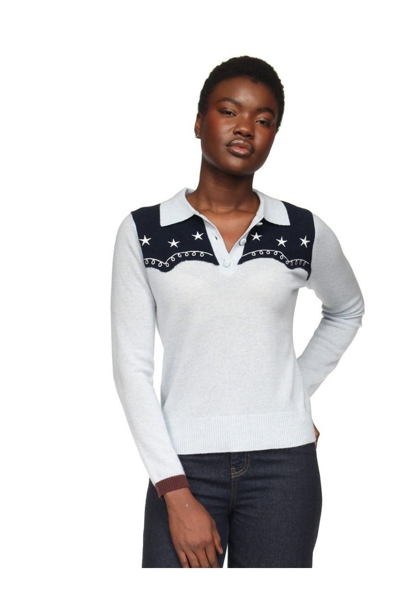 Willow Western Polo, Alternate, color, Blue Mist