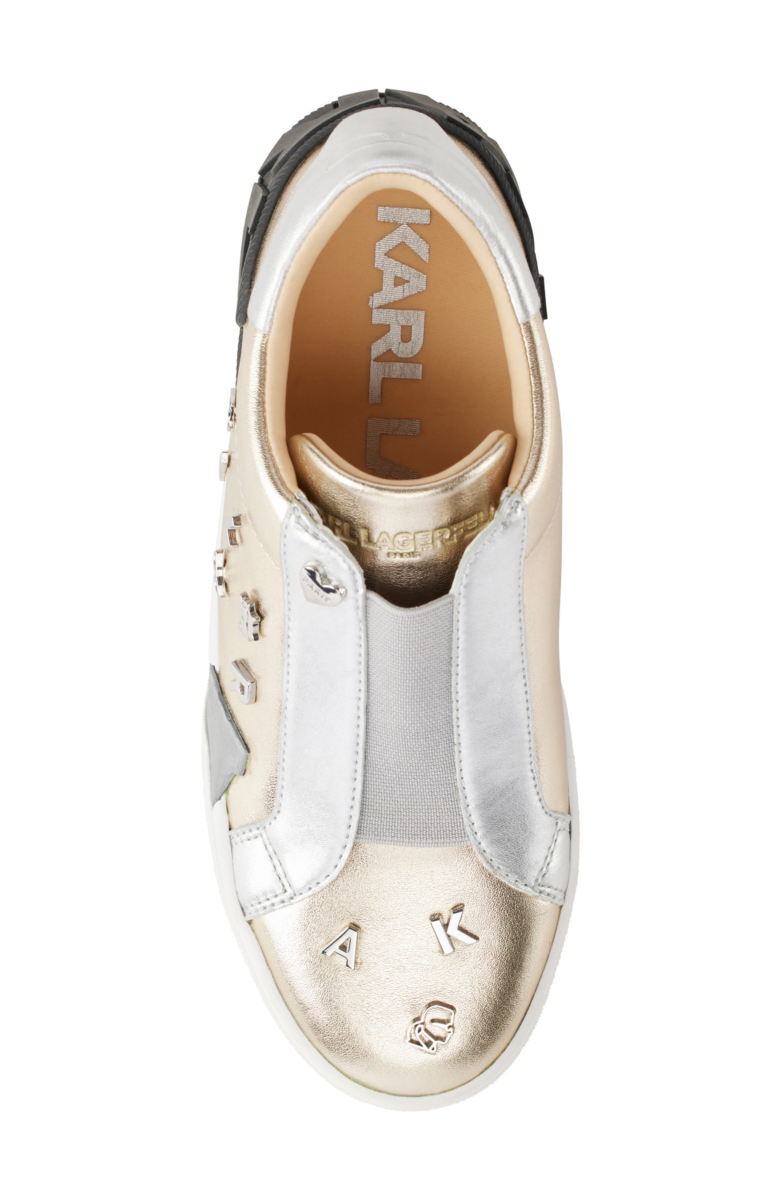 KARL LAGERFELD PARIS Mavise Sneaker, Alternate, color, Gold/ Silver