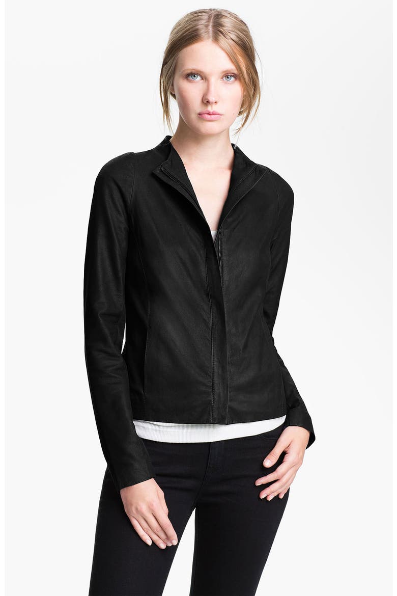 Leather Jacket, Main, color, BLACK