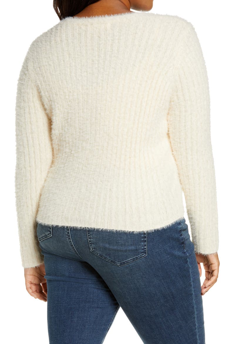 Fuzzy Crop Cardigan, Alternate, color, OATMILK