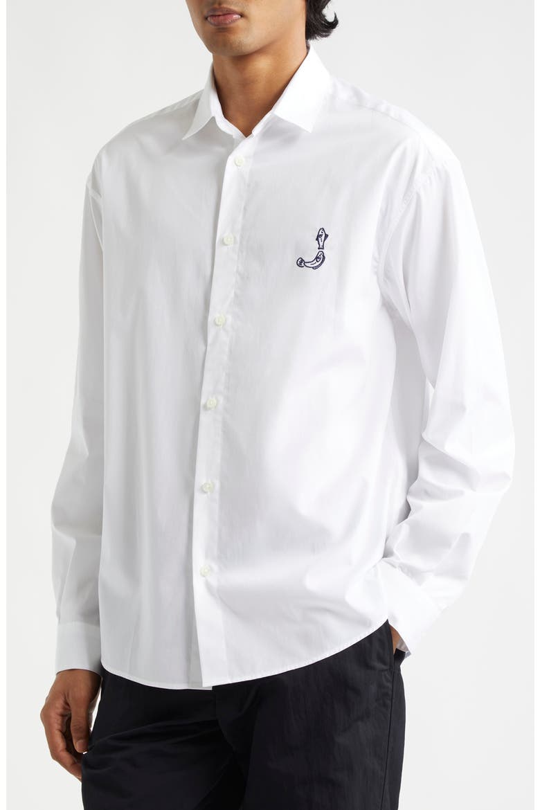 La Chemise Simon Logo Button-Up Shirt, Alternate, color, PRINT LOGO FISH