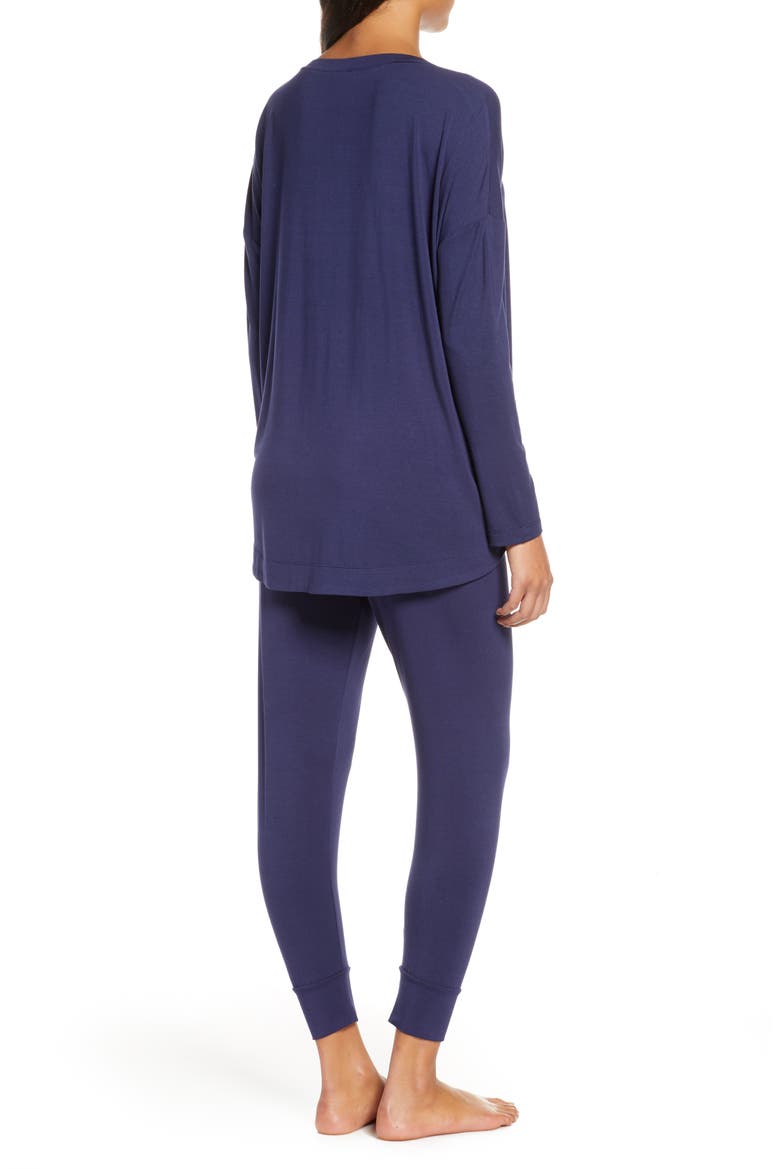Moonlight V-Neck Pajamas, Alternate, color, NAVY PEACOAT