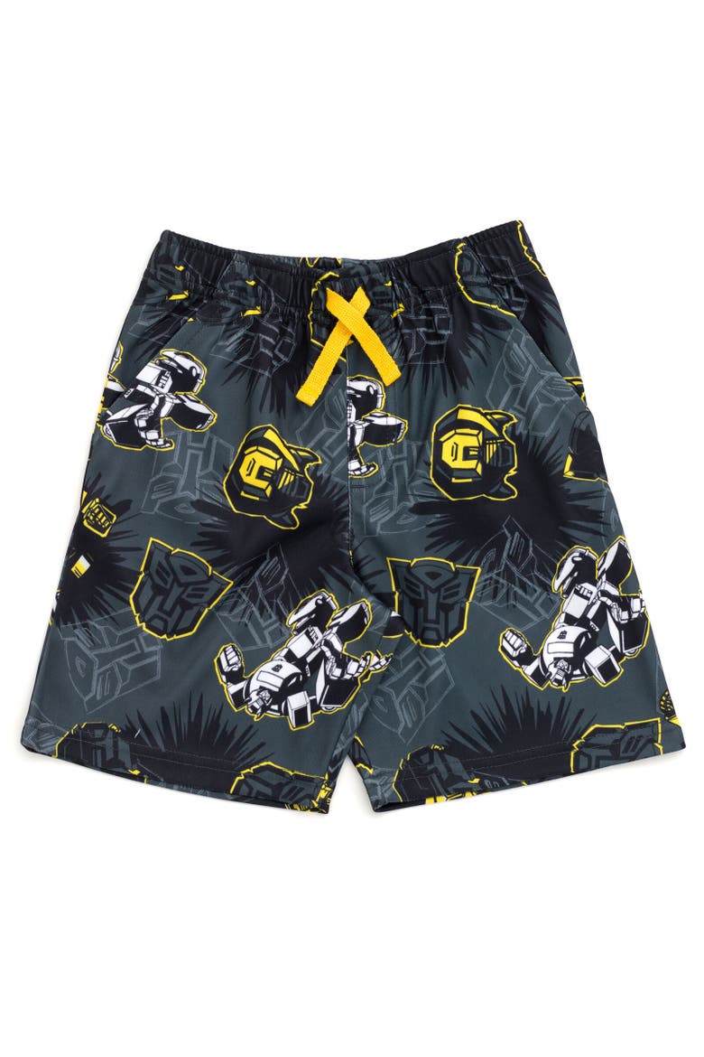 Bumblebee T-Shirt & Mesh Shorts Set, Alternate, color, Gray