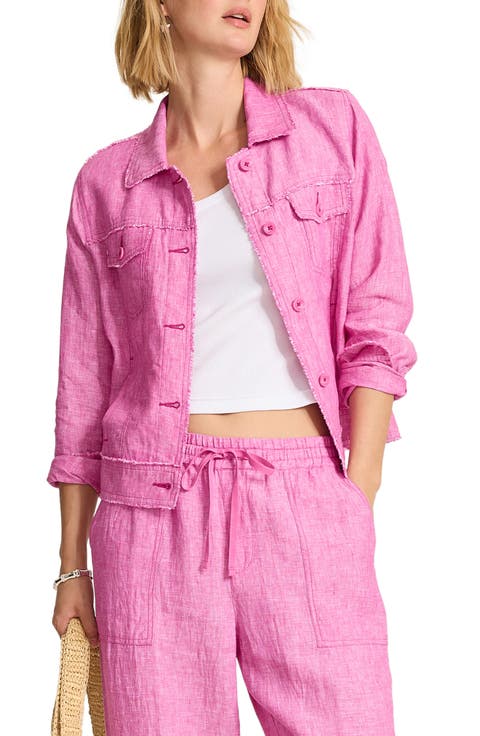 Two Palms Linen Raw Edge Jacket