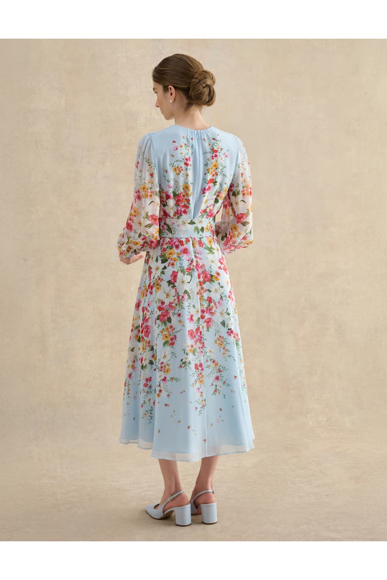 Liberty Silk Midi Dress, Alternate, color, Palebluemulti