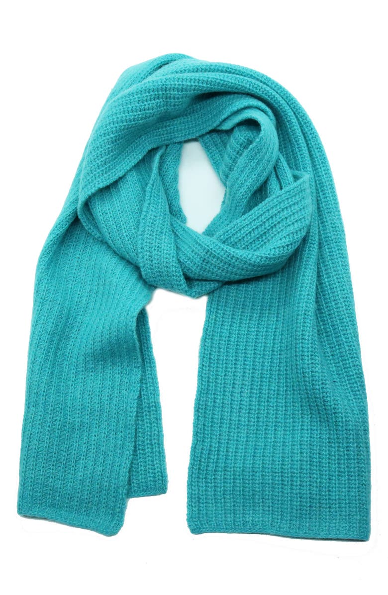 Portolano Stitched Cashmere Scarf, Main, color, Lake Blue