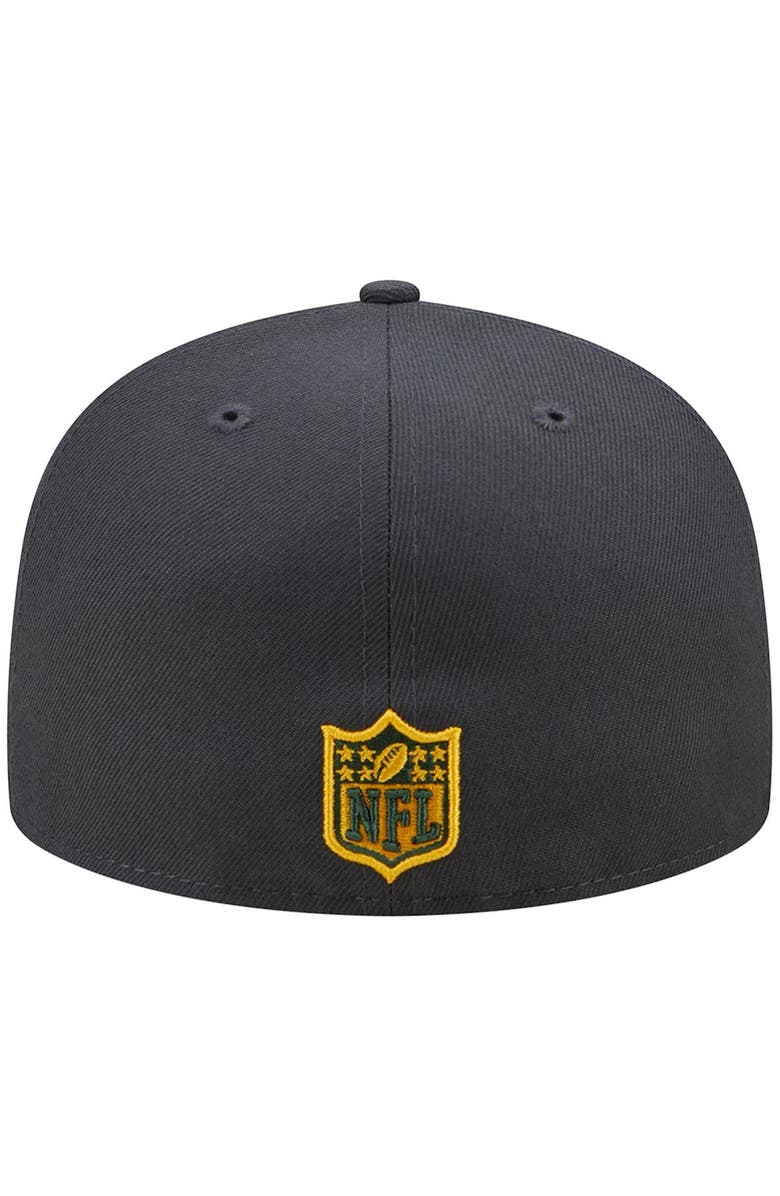 New Era Men's New Era Graphite Green Bay Packers Color Dim 59FIFTY Fitted Hat, Alternate, color, 