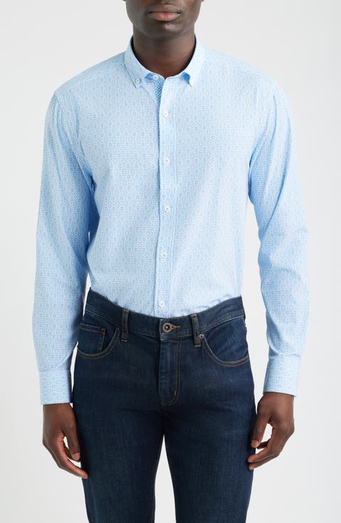 XC+™ Football Print Performance Button-Down Shirt