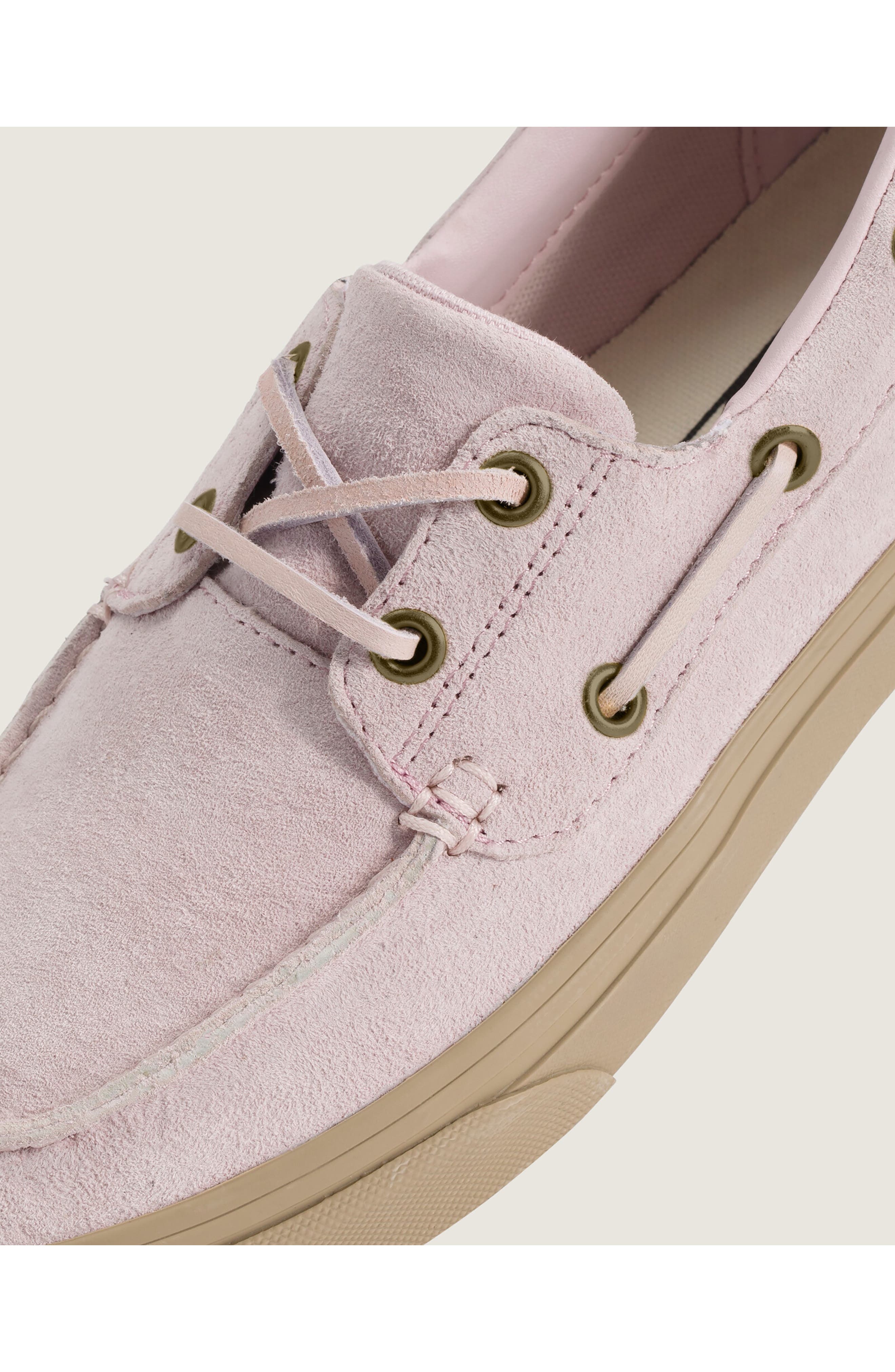 2-Eyelet Leather Boat Shoe, Alternate, color, PALE PETAL PINK