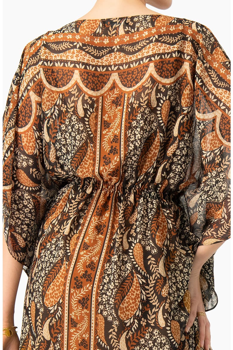 Long Batwing Sleeve Dress, Alternate, color, Brown