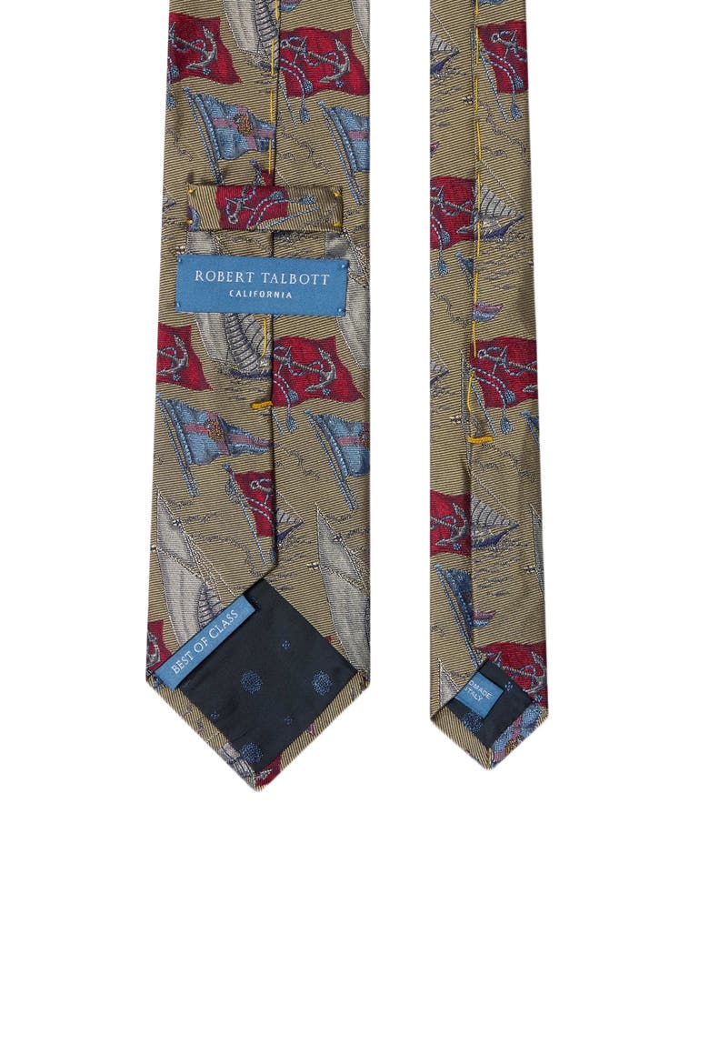 Robert Boat Flags Best of Class Necktie, Alternate, color, Gold