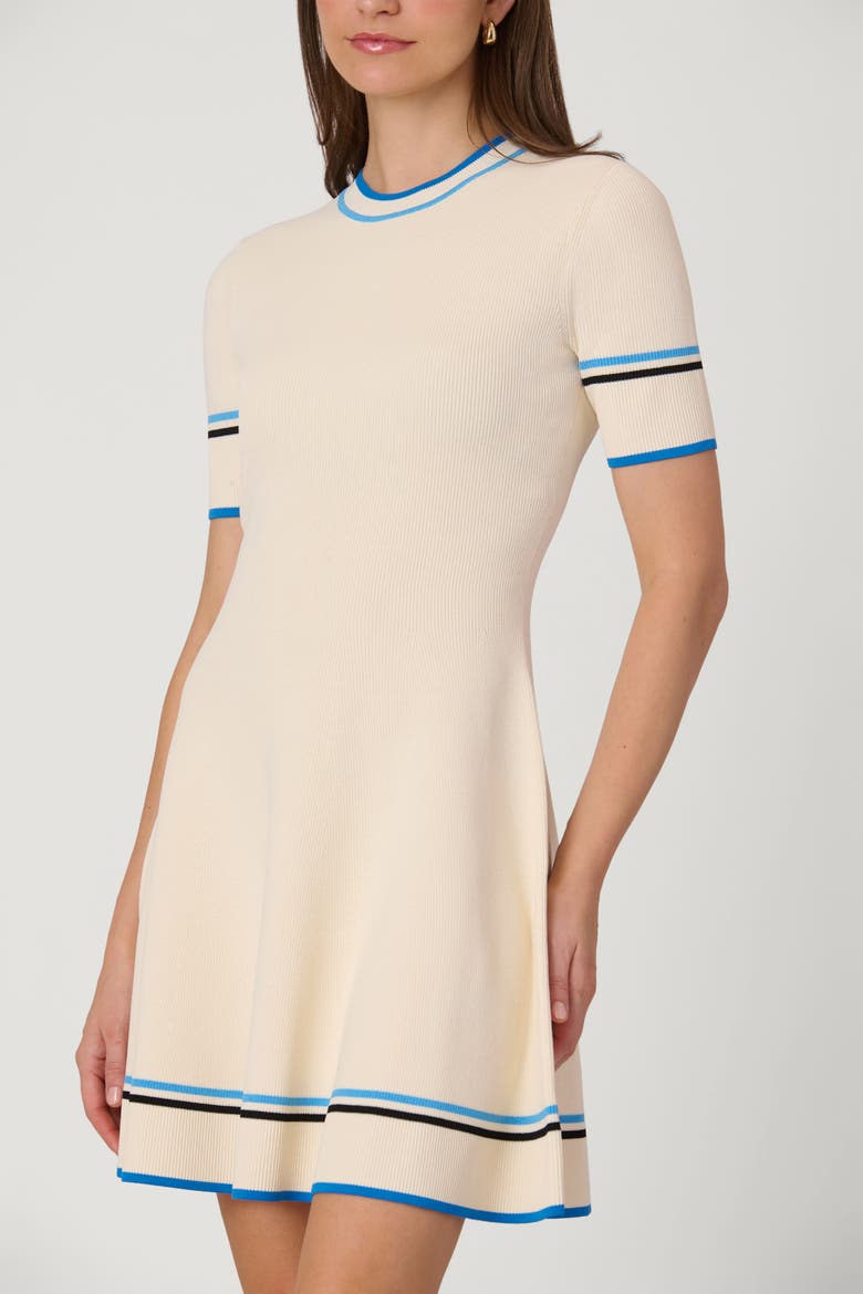 Contrast Border Knit Kate Dress, Alternate, color, Ivory