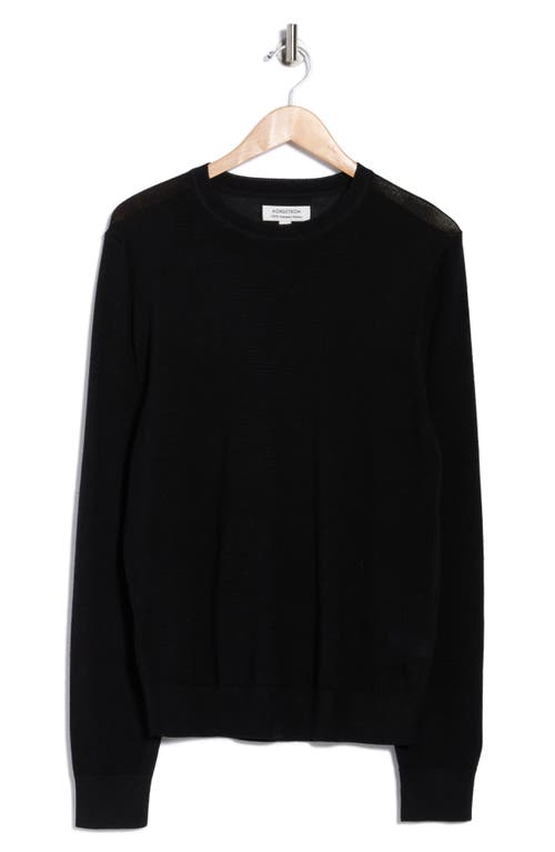 Nordstrom Washable Merino Wool Crewneck Sweater In Black