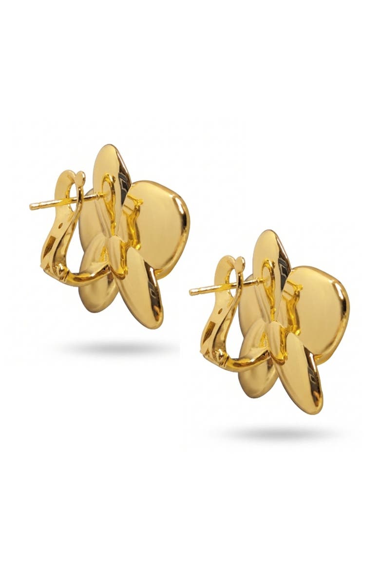 Orchid Flower Statement Stud Earrings, Alternate, color, GOLD