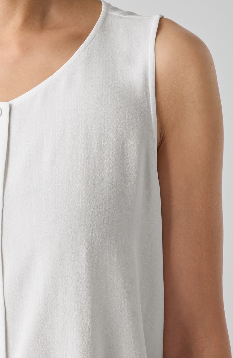 Eileen Fisher Button Front Silk Vest, Alternate, color, Ivory