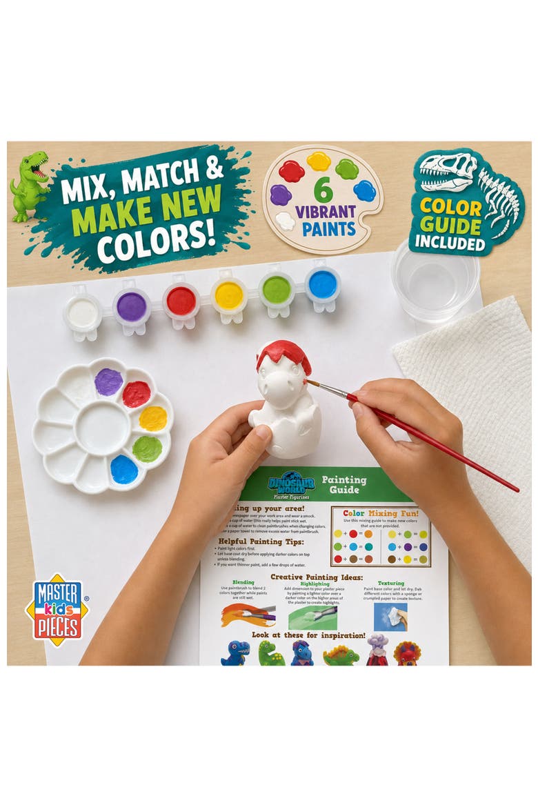 Dinosaur World Plaster Paint Set, Alternate, color, Multicolor