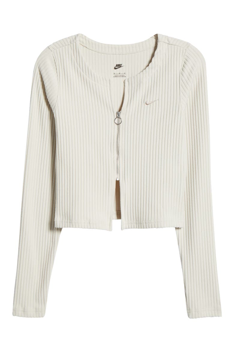 Sportswear Chill Knit Rib Zip Cardigan, Alternate, color, LIGHT OREWOOD/ LIGHT OREWOOD
