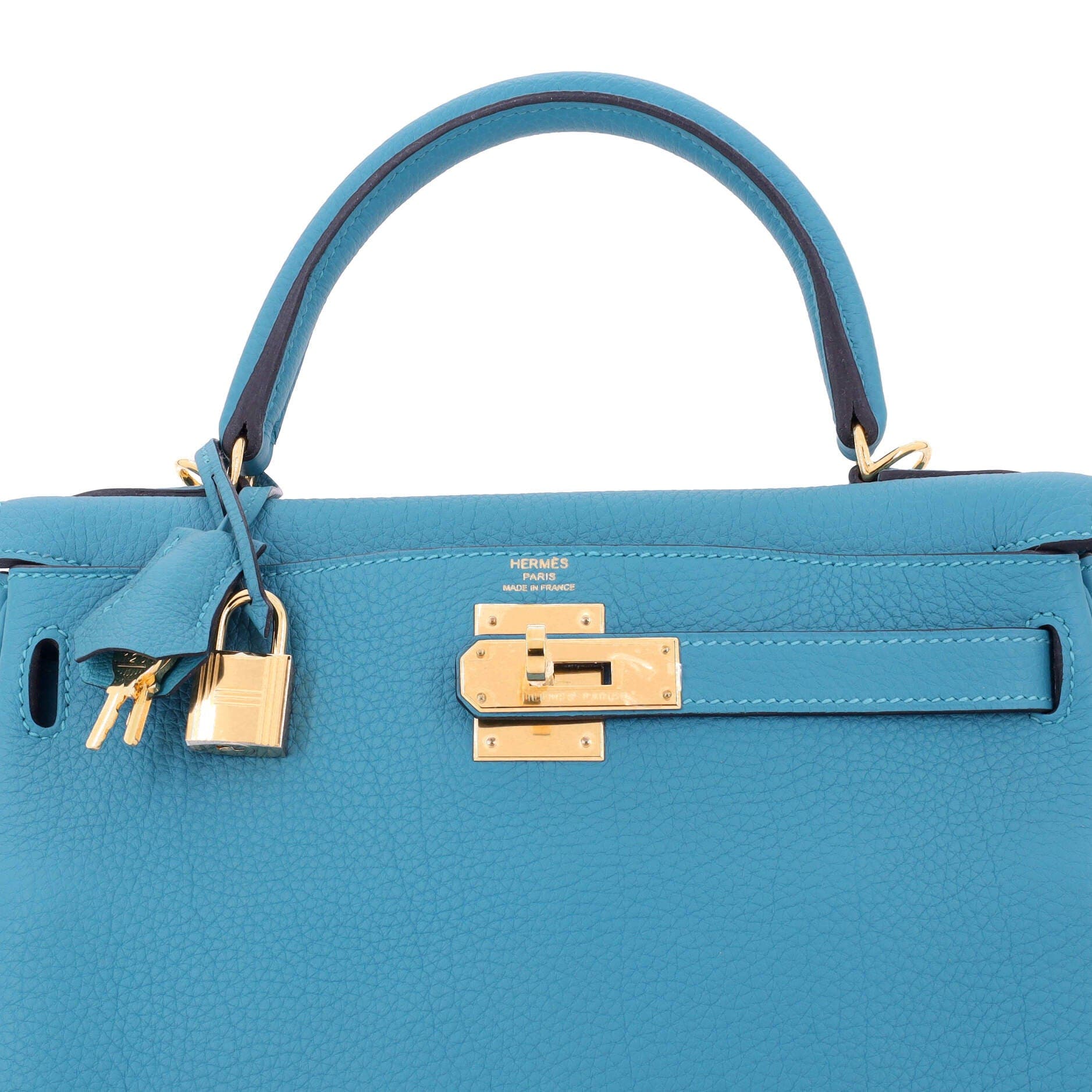 Pre-Owned Hermes Kelly Handbag Blue Togo with Gold Hardware 28, Alternate, color, 