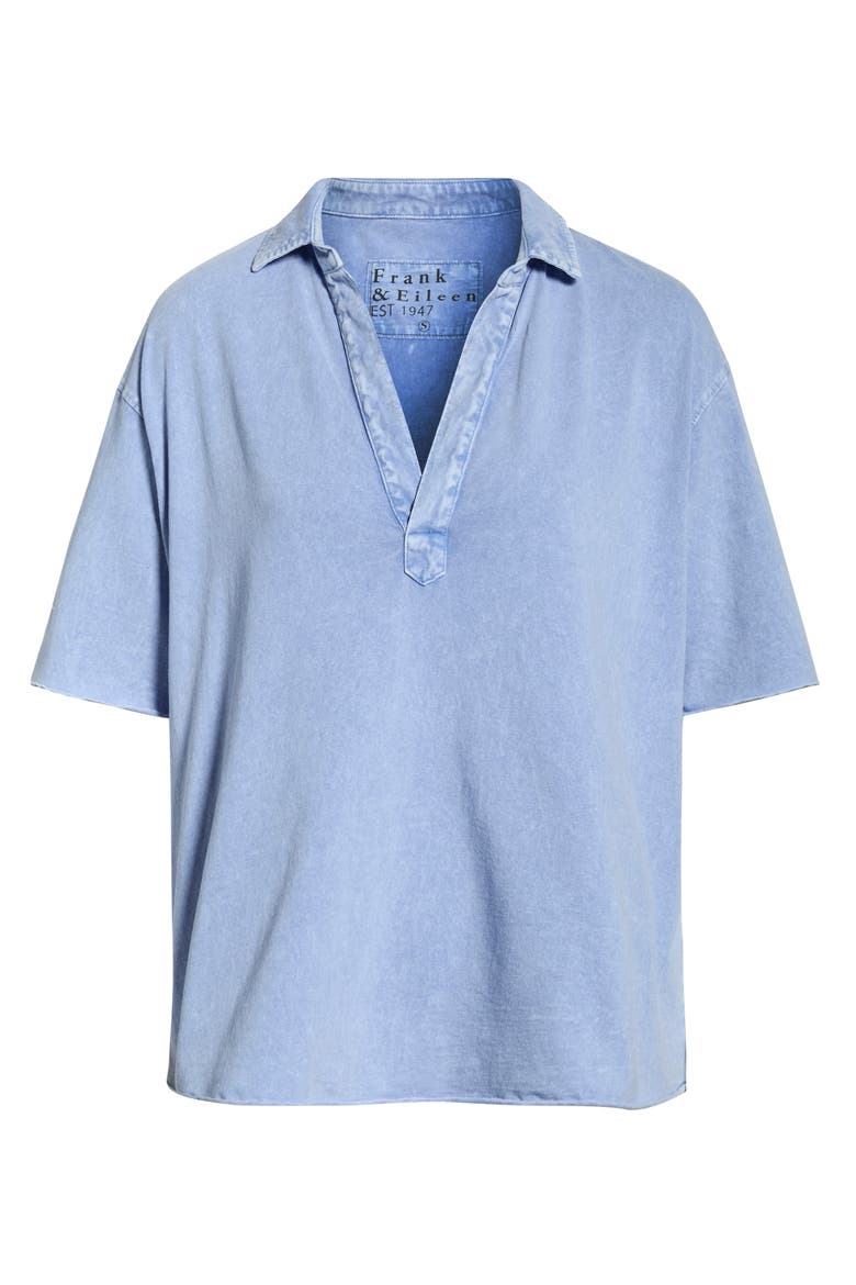 Patty Short Sleeve Henley, Alternate, color, POOL WATER BLUE