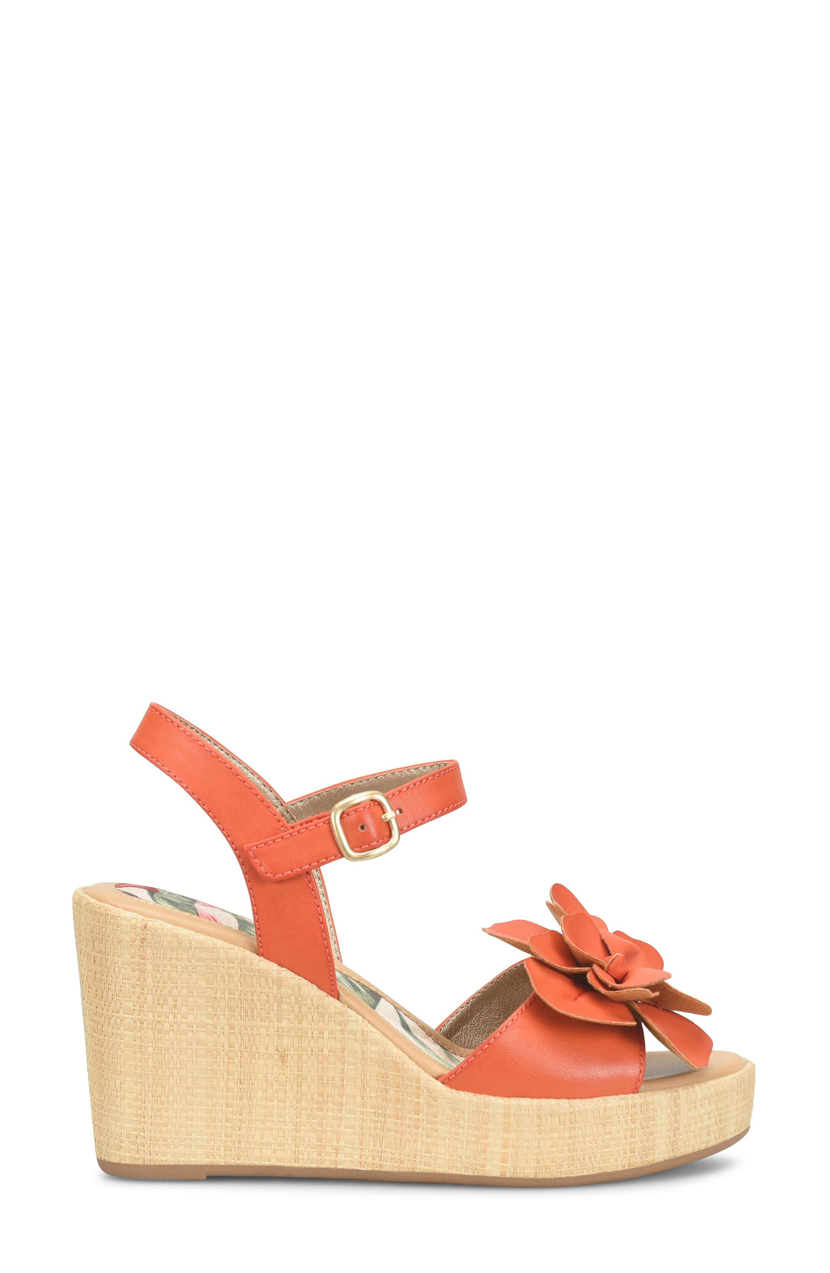 Estella Wedge Sandal, Alternate, color, ORANGE