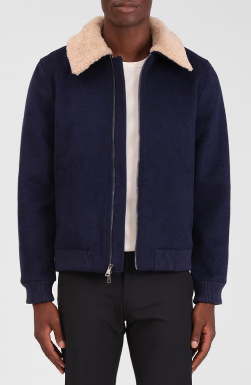 Bagatelle Felted Wool Blend Aviator Jacket in Navy  product