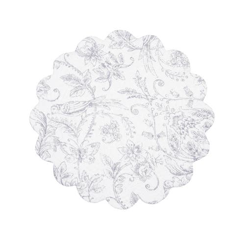 C & F Home C&f Home Callahan Songbirds Round Placemats Set Of 6, 17" In White