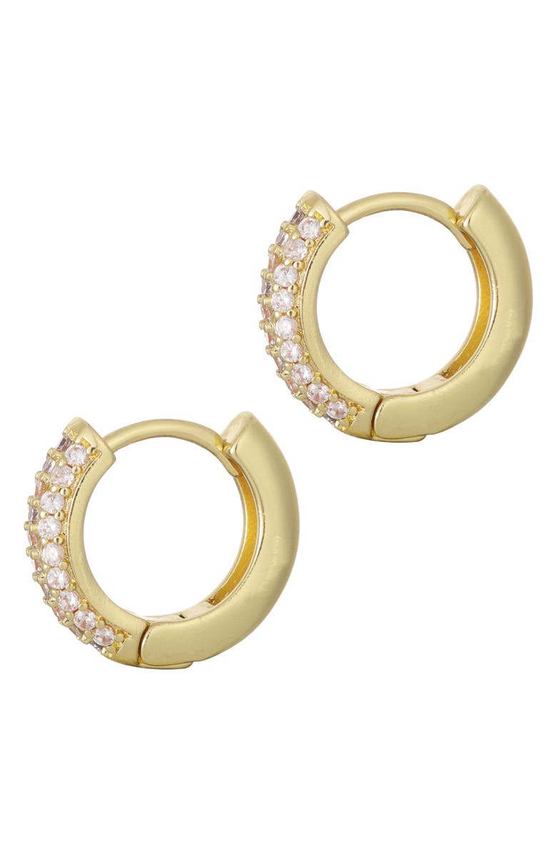 Adornia Cubic Zirconia Chubby Huggie Hoop Earrings, Alternate, color,