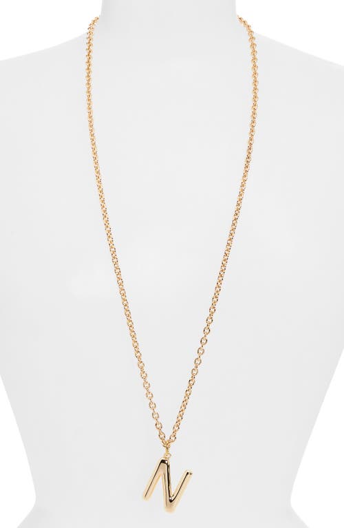 Roxanne Assoulin The Big Puffy Initial Pendant Necklace In Gold