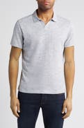 Robert Barakett Martel Slim Fit Herringbone Jacquard Johnny Collar Polo