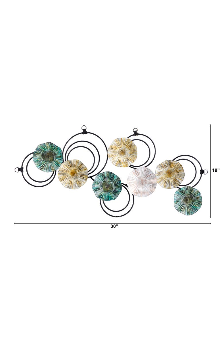 NEARLY NATURAL 2.5-ft x 1.5-ft Scallop Design Metal Wall Art Decor, Alternate, color, Cream/Green