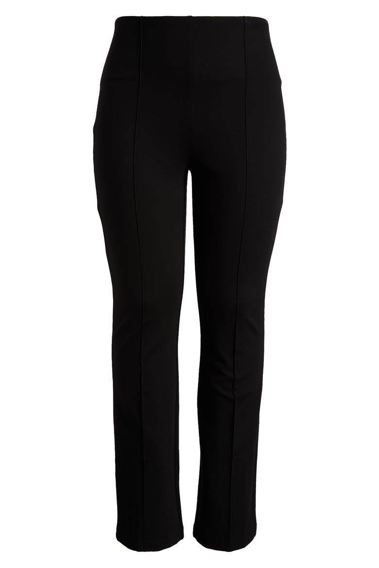 'Lyssentials Elysse High Waist Wide Leg Ponte Pants, Alternate, color, BLACK