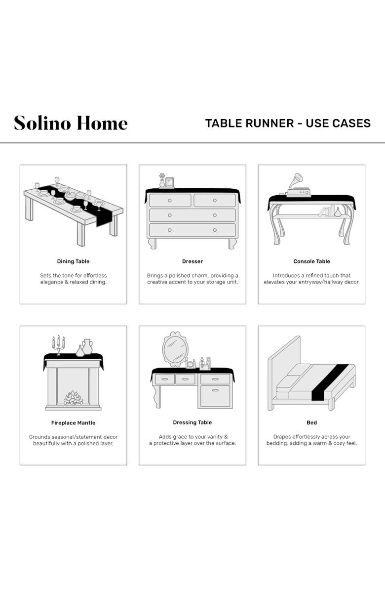 Solino Home Linen Table Runner - Athena, Alternate, color, Chambray Teal