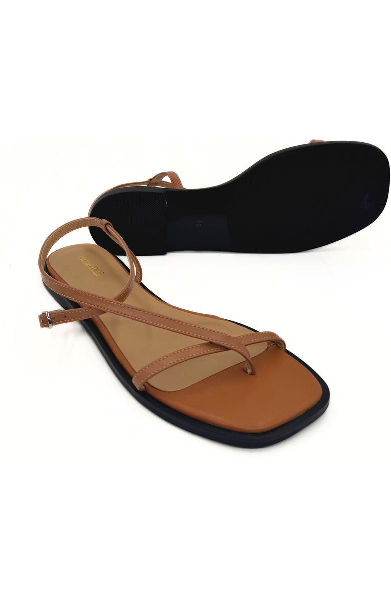 Amie Rafa Maxy Asymmetric T-Strap Sandal, Alternate, color, Tan