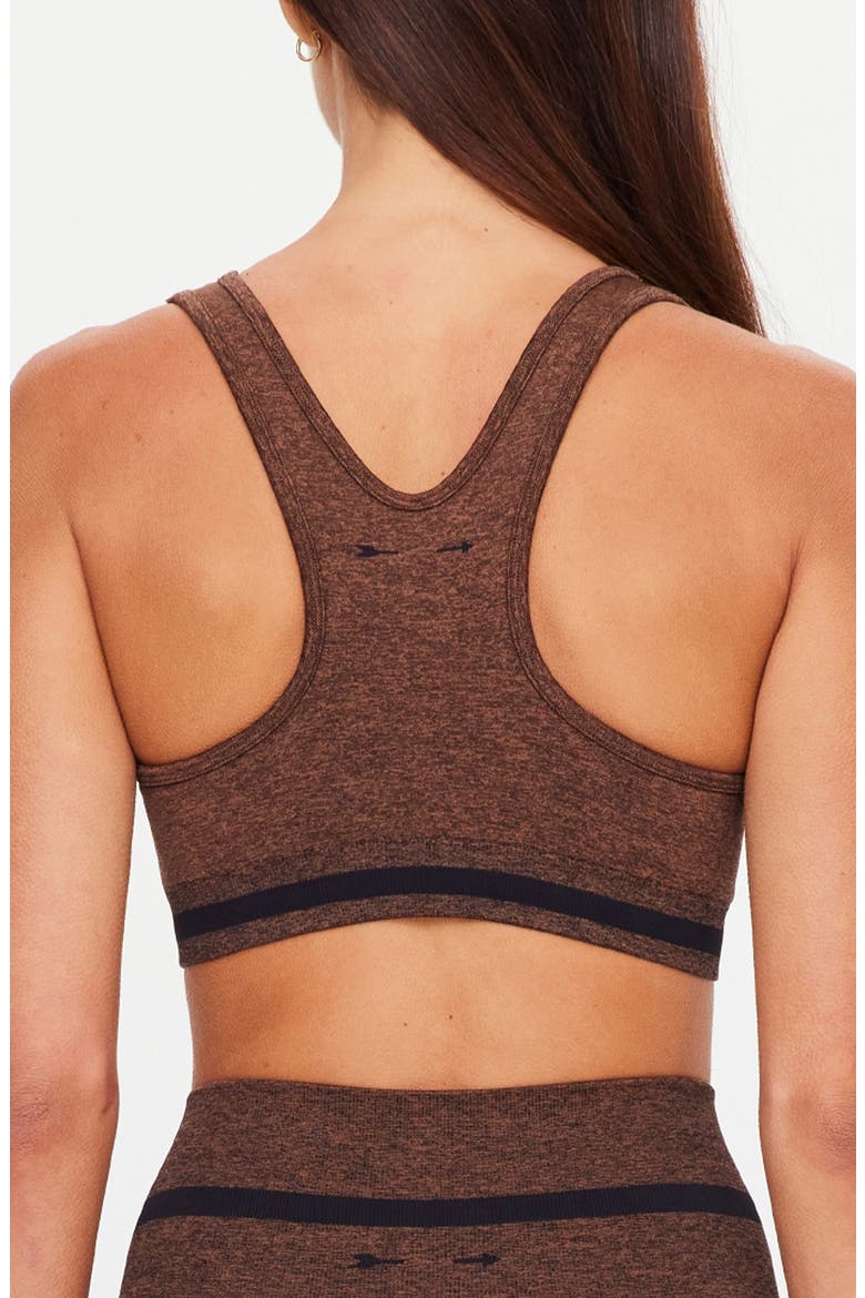 Jade Marled Seamless Low Impact Sports Bra, Alternate, color, BROWN