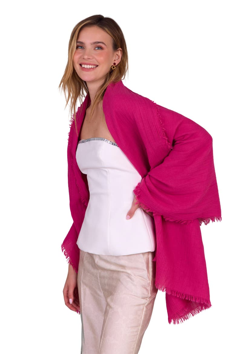 Gauze Cotton Scarf, Alternate, color, PINK