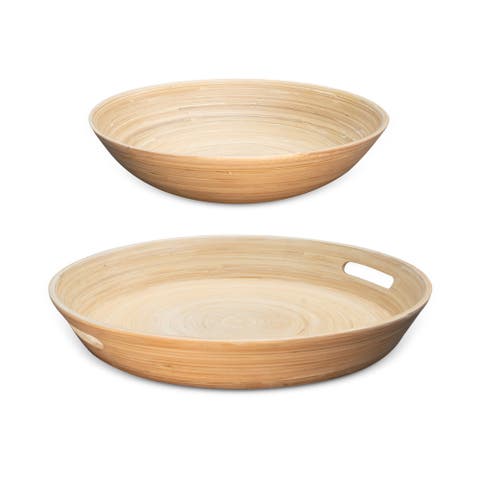 2 Piece Serving Tray & Salad Bowl Set