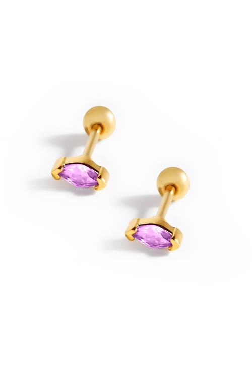Mint & Lily Marquis Gemstone Sleeper Stud Earrings In Gold