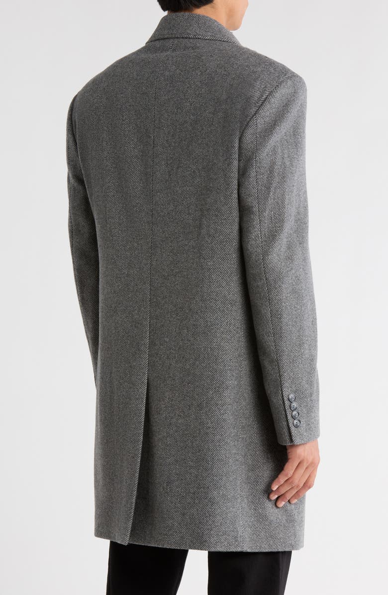 Ted by Ted Baker Notch Lapel Wool Blend Topcoat, Alternate, color, Grey