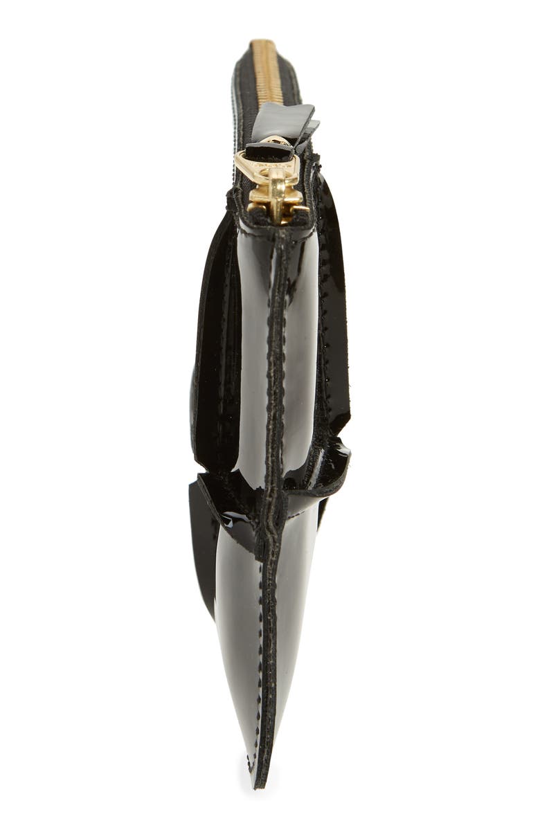 Comme des Garçons Wallets Seam Detail Leather Zip Pouch, Alternate, color,