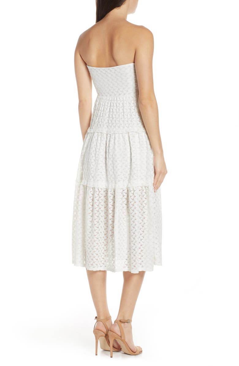 NSR Strapless Lace Midi Dress, Alternate, color, 