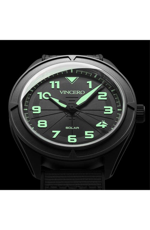 Vincero The Stratos Titanium Solar Webbing Strap Watch, 41mm