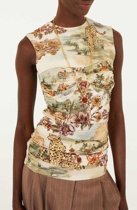 Toile de Rio Ruched Sleeveless Top