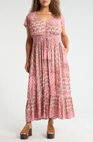 Treasure & Bond Smocked Waist Maxi Dress